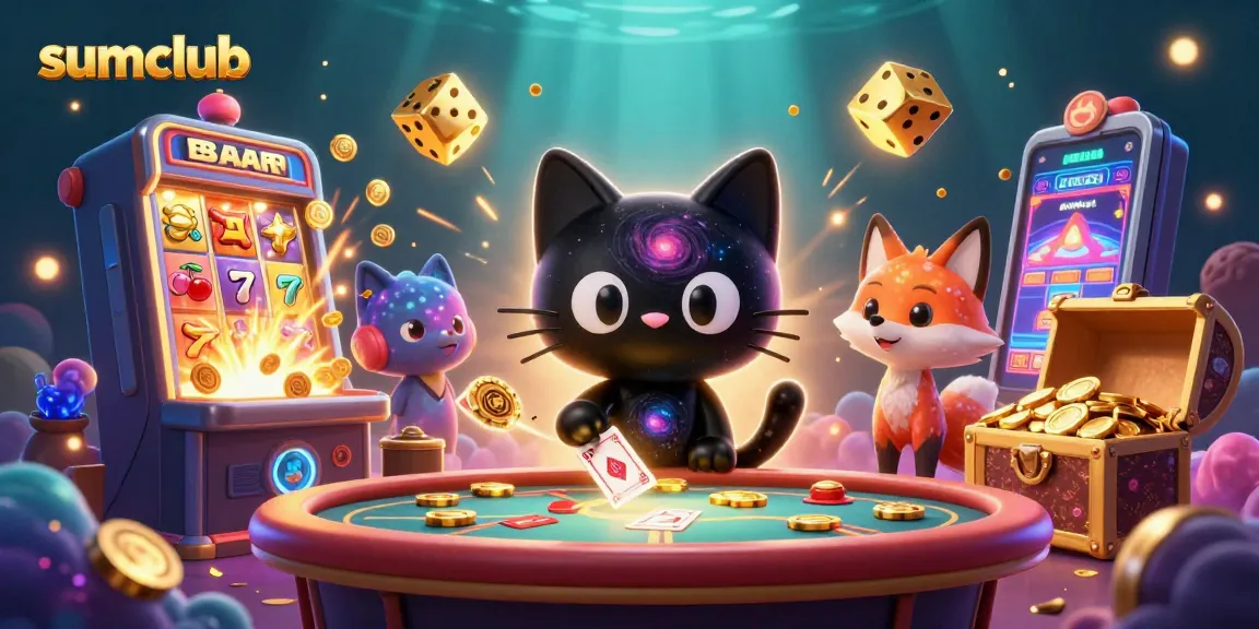 Experience thrilling gaming at sumclub with a vibrant scene of jackpot excitement and cosmic charm.
