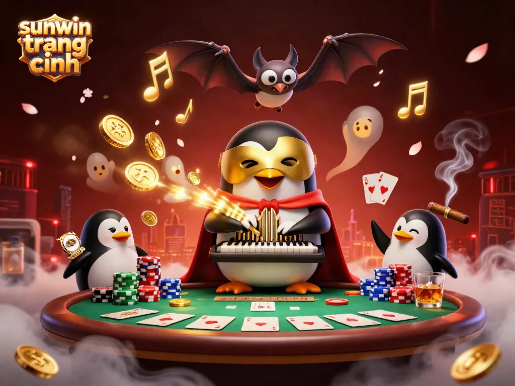 Experience thrilling gameplay at sunwin trang chính with an exciting casino scene featuring dynamic characters and rich gambling elements.