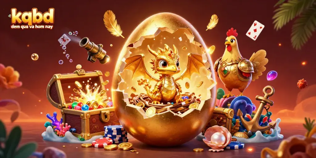 Experience kqbd dem qua va hom nay with this thrilling scene of a golden dragon and poker chips.