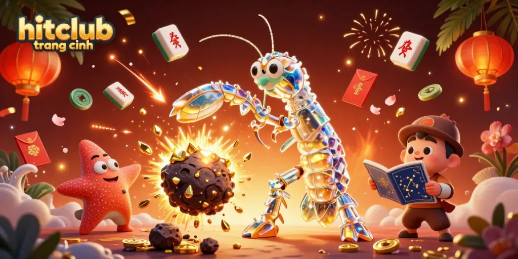 Experience the thrill of hitclub trang chính with vibrant 3D graphics showcasing galactic elements and casino symbols.